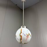 Suspension Art Déco en verre, années 1930