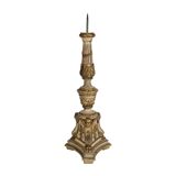 Pique cierge in lacquered and gilded carved wood