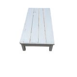 (very) low painted table, one drawer