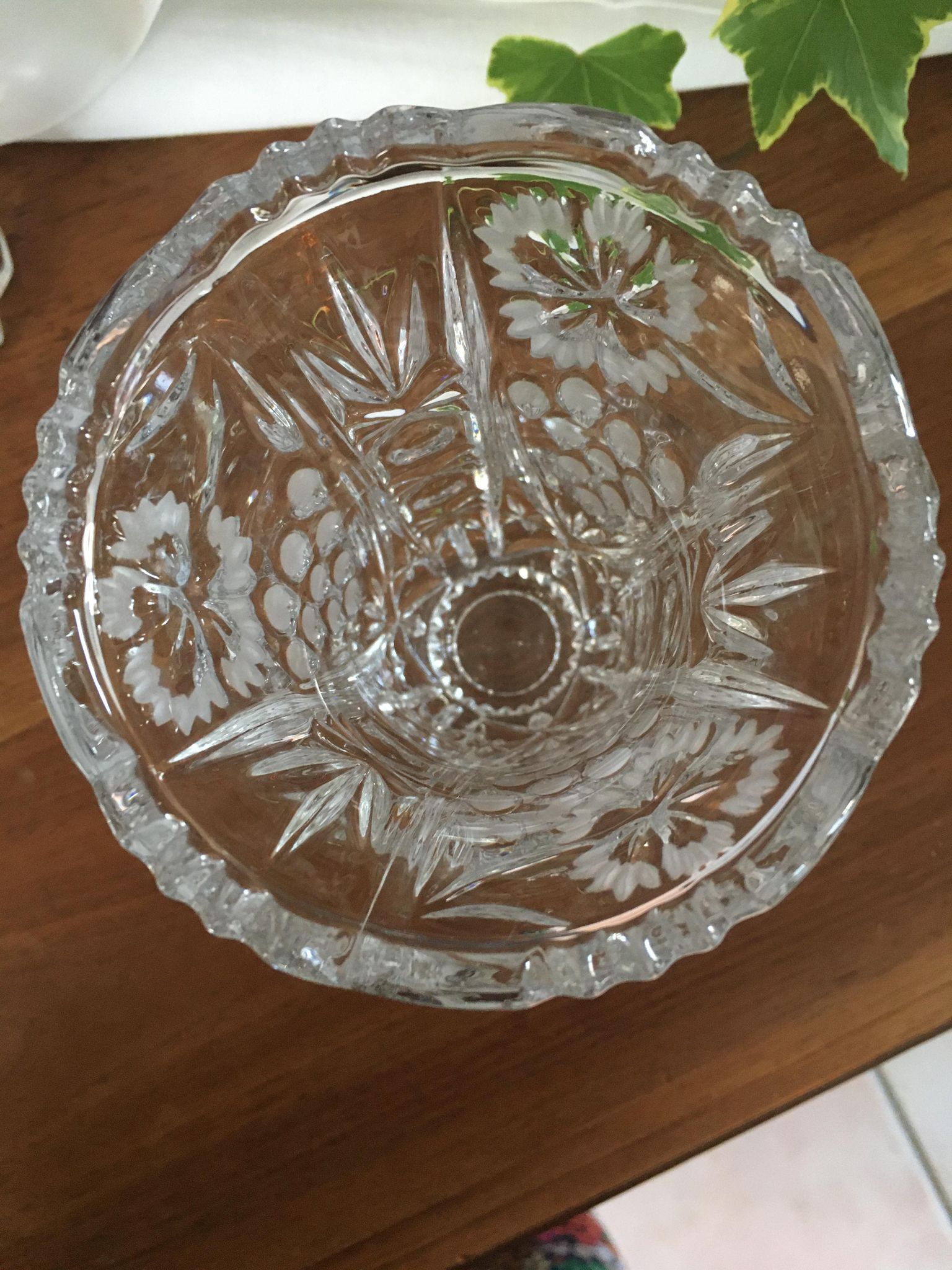 Vintage Bohemian crystal vase