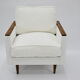 Fauteuil cube original des années 70, entièrement restauré, bouclé blanc