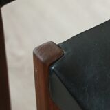 Series of 6 chairs in skai and teak