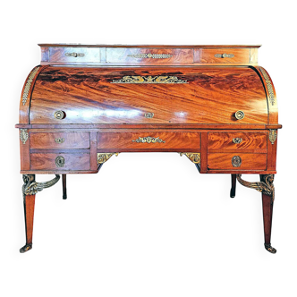 Empire Cylinder Desk Return from Egypt Mahogany and Gilt Bronze