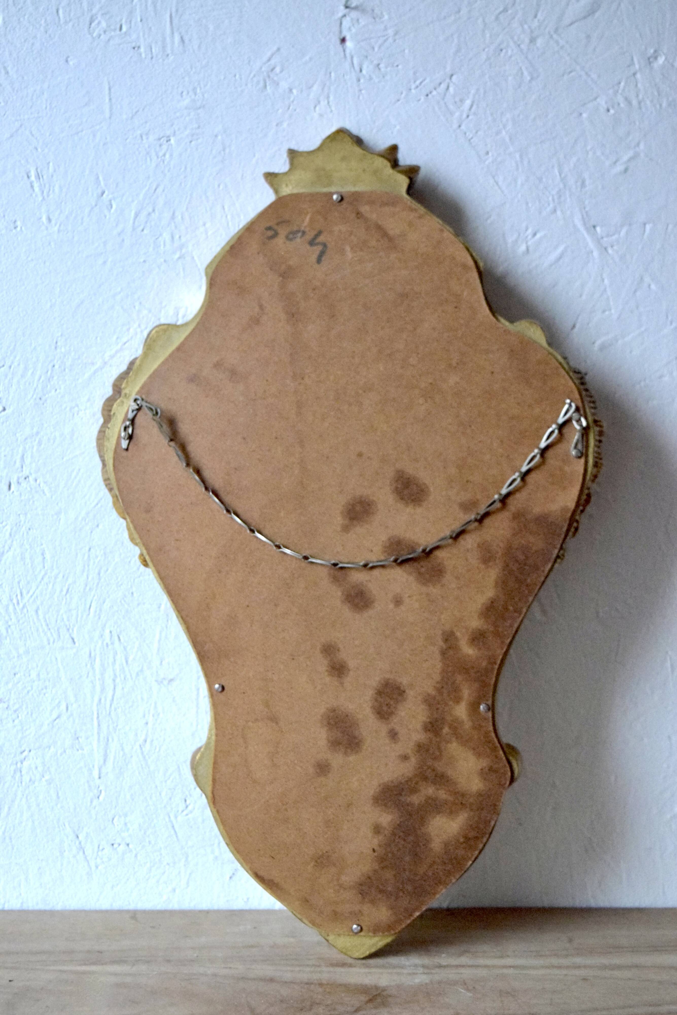 Old wall mirror in golden resin - rococo style