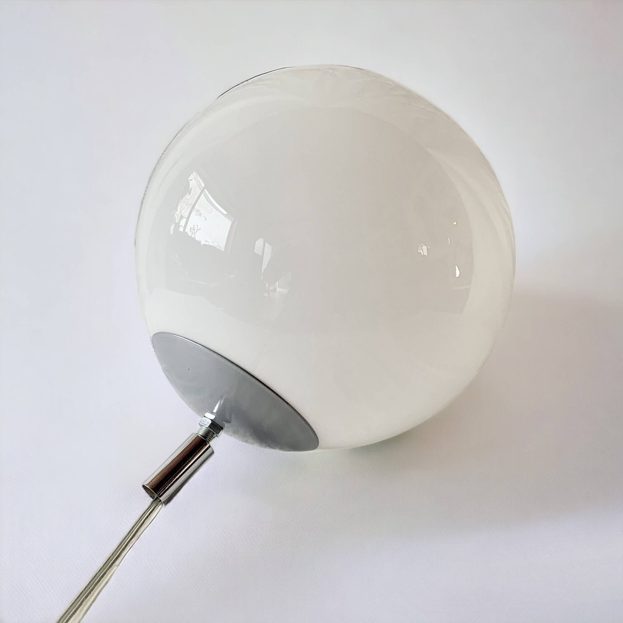 Vintage white opaline ball pendant light