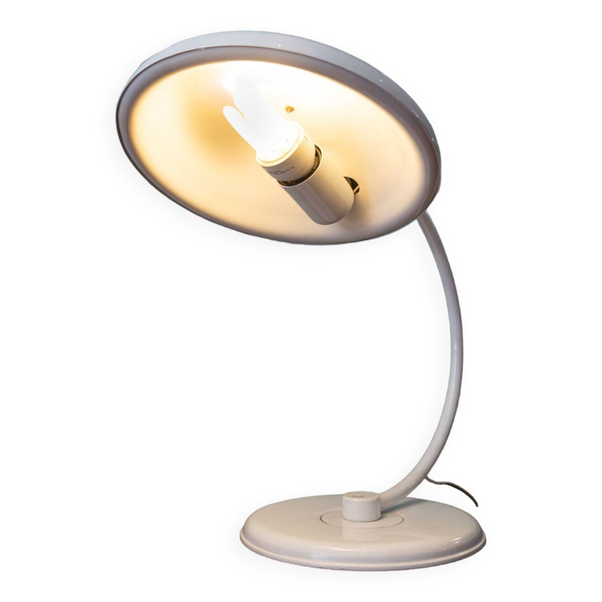 Vintage white metal Bauhaus style desk lamp