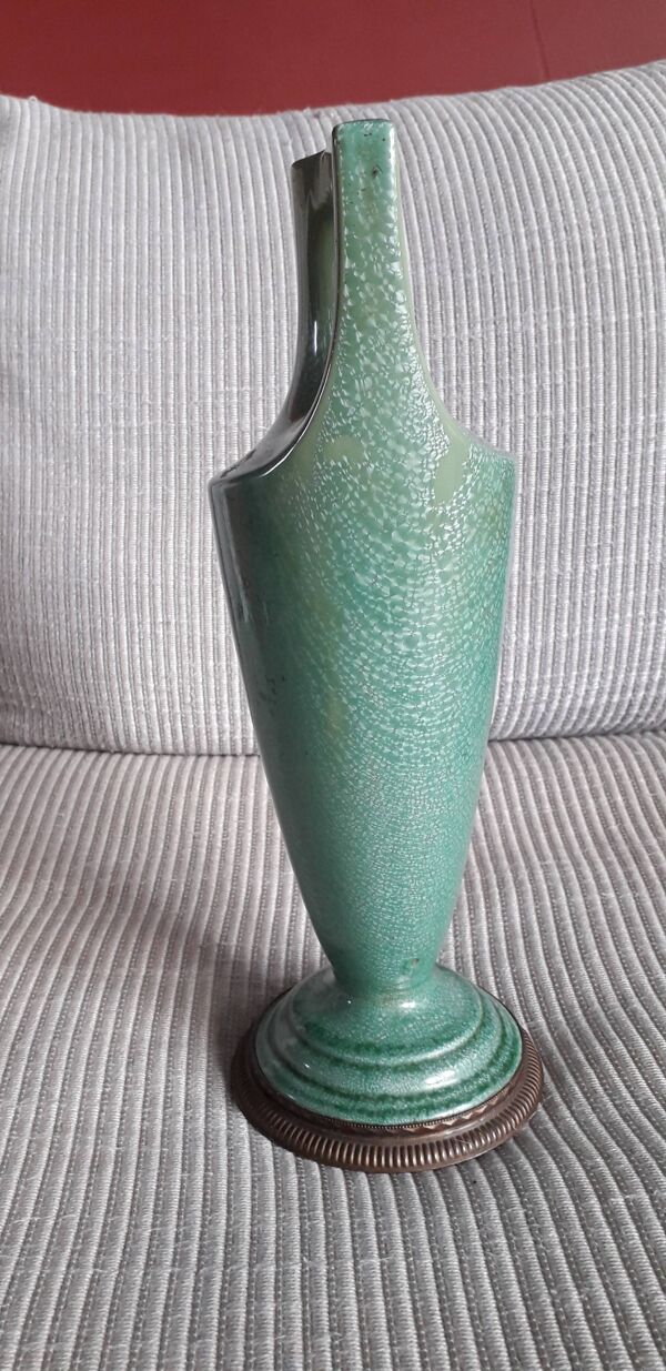 Grand vase vintage des années 30 en céramique Sarreguemines