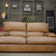 Contemporary brown vintage leather sofa