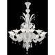 White Venetian “Ca’ Rezzonico” Murano Glass Chandelier with Clear Glass