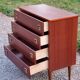 Vintage mahogany chest of drawers from the 60s conical feet 4 drawers