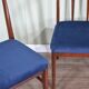 Stylish Set Of 4 Vintage Midcentury A. Younger Afromosia And Velvet Chairs.