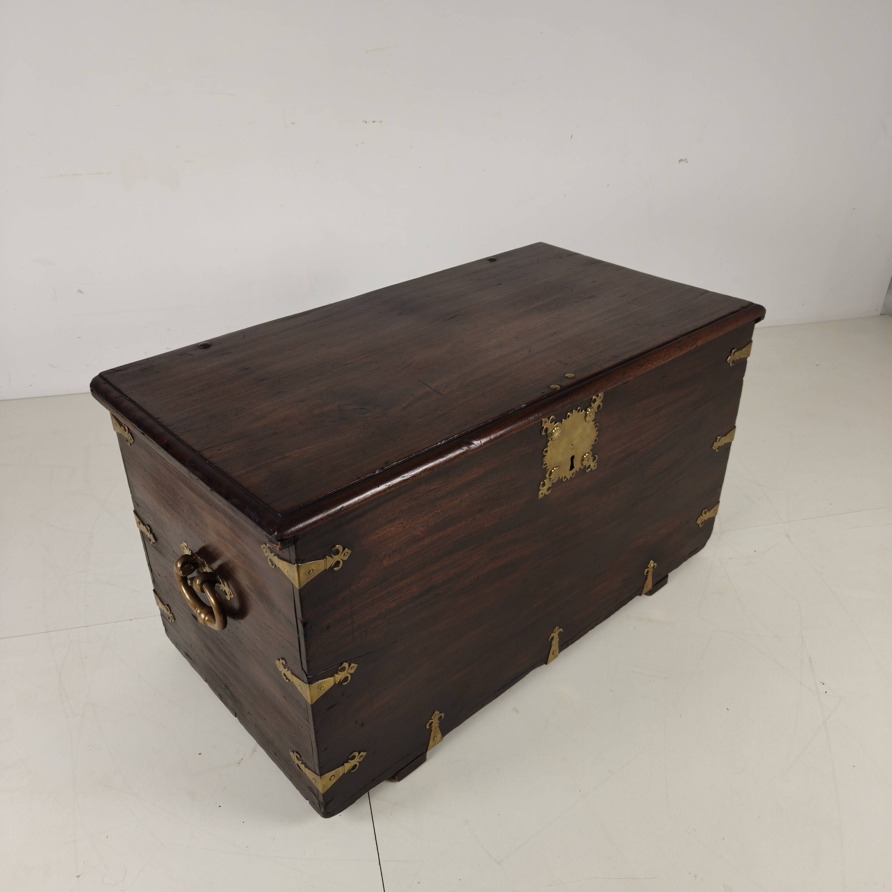 18th Century Dutch VOC Colonial Chest with Brass Mounts