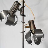 Chrome metal flower chandelier from the 70s