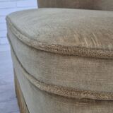 1970s, Danish 2 seater sofa, original condition, green furniture velour, beech wood legs.