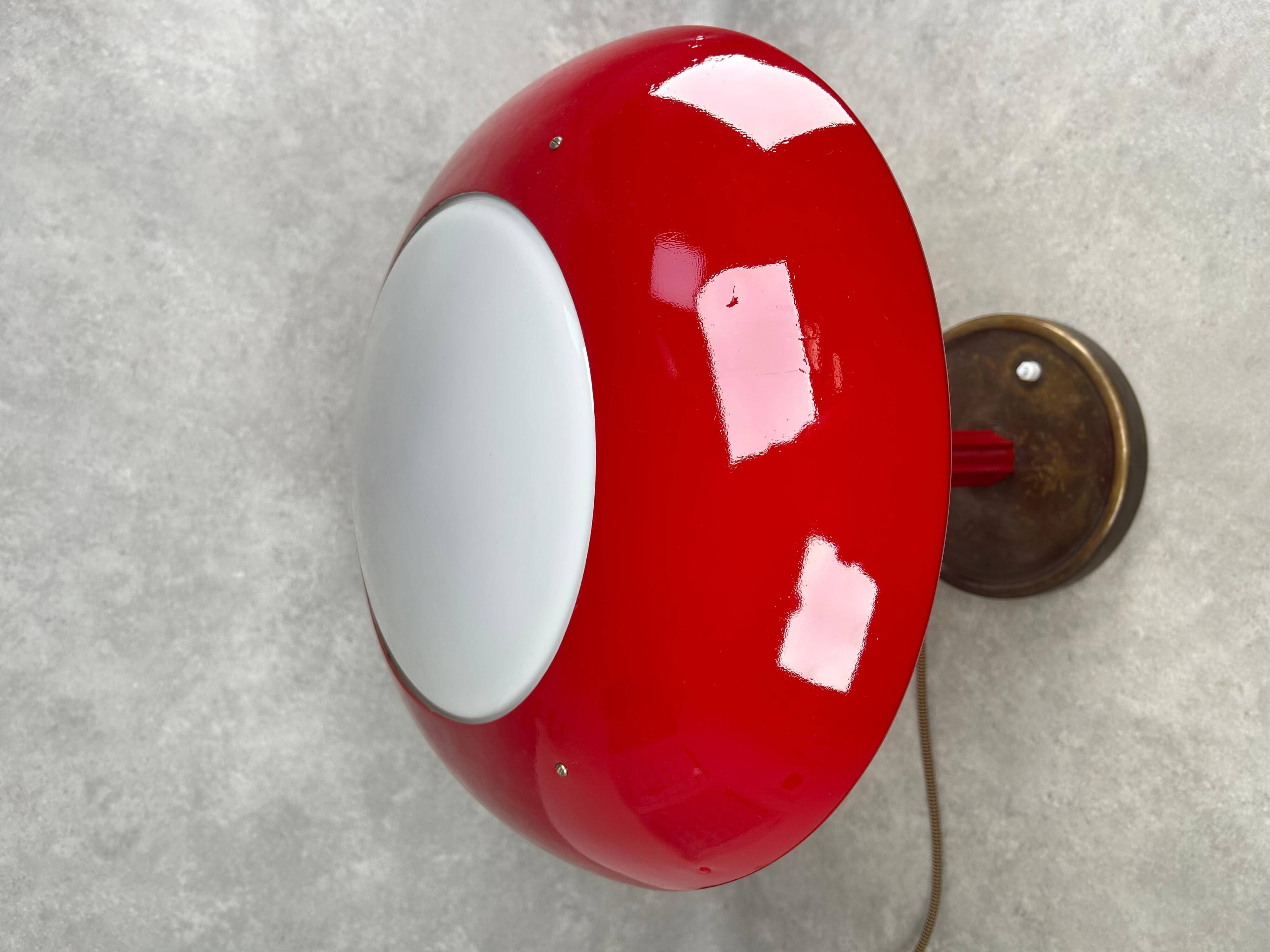 Lampe de bureau champignon Art déco rouge