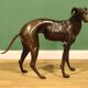 Monumental Bronze Statue of an Italian Greyhound / Whippet – Large Antique Sculpture Representing a Dog