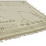 Handwoven Turkish Rustic 277 cm x 370 cm Beige Wool Carpet