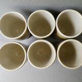 Set of 6 mazagrans and a sandstone pitcher