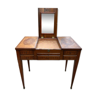Old dressing table in inlaid wood