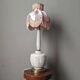 Pink frosted glass bedside table lamp, boudoir decoration