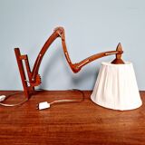 Scandinavian design teak scissor wall light, 1960s