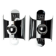 Pair of space age wall lights, chromed metal, Italy, 1970