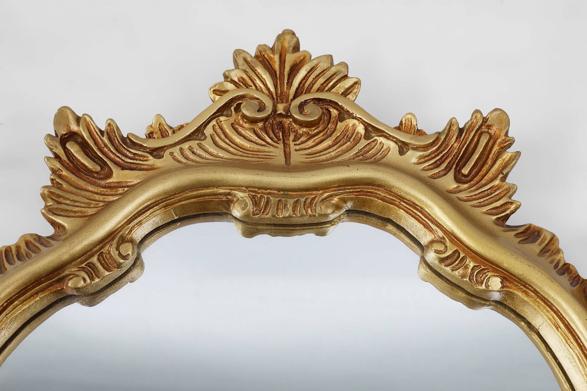 Mid-Century Baroque Style Gilded Mirror, France, 1950s