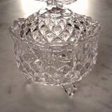 Glass bonbonnière cut with a butterfly pattern