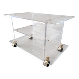 David Lange side table on wheels in plexiglass, France 1970.