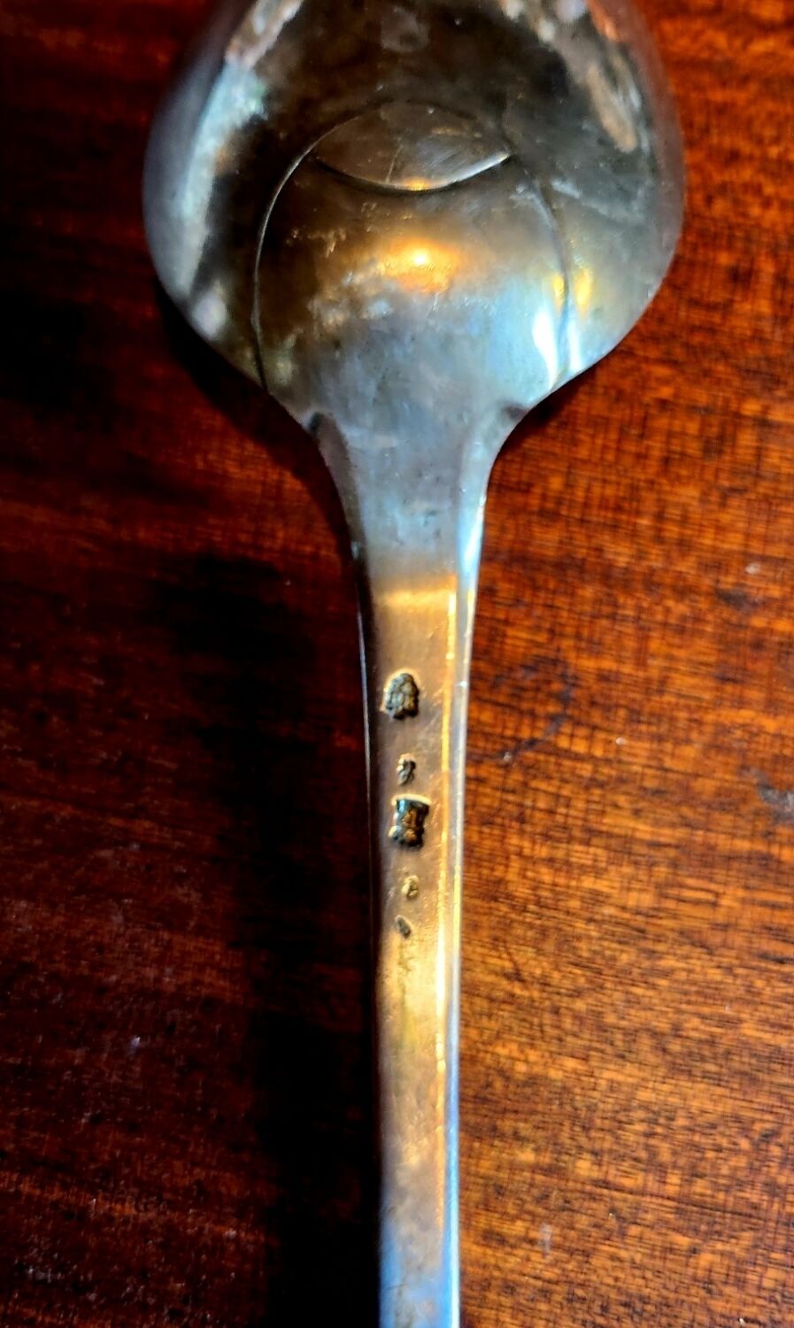 Large serving spoon in very old sterling silver