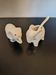 Elephant salt cellar and mustard pot in porcelain