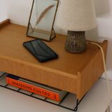 Scandinavian wall-mounted bedside table or wall console, 1960s
