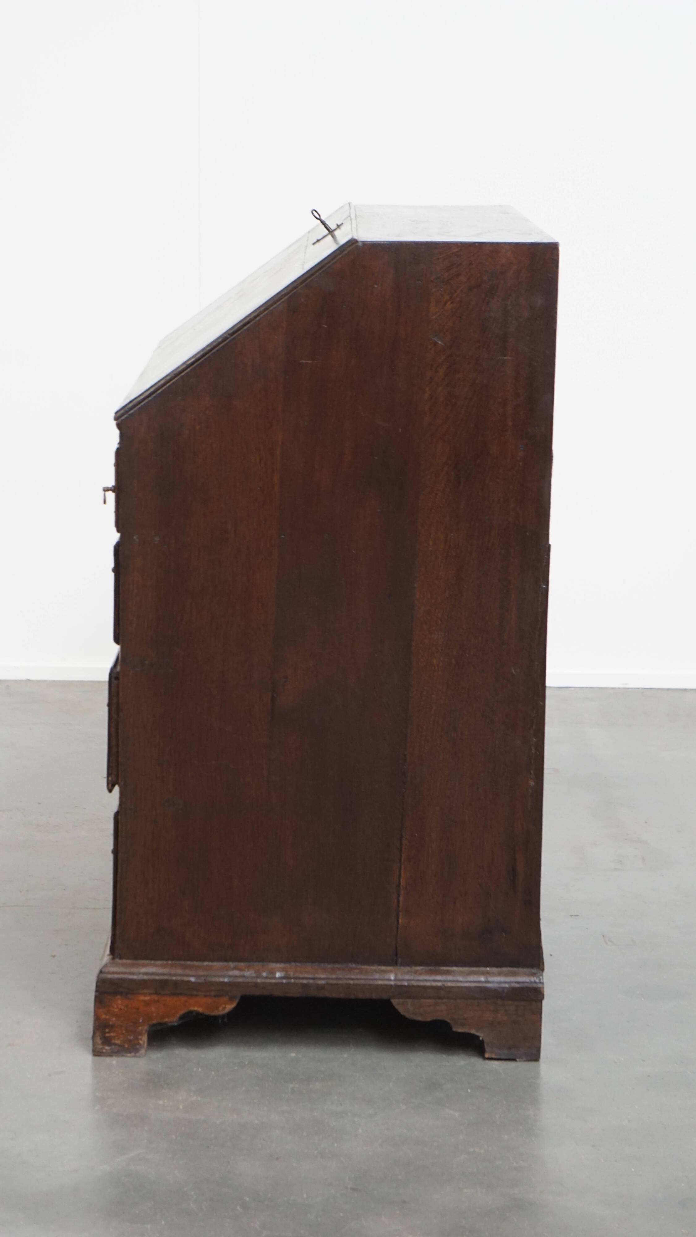 Antique English Oak Secretary / Chest of Drawers