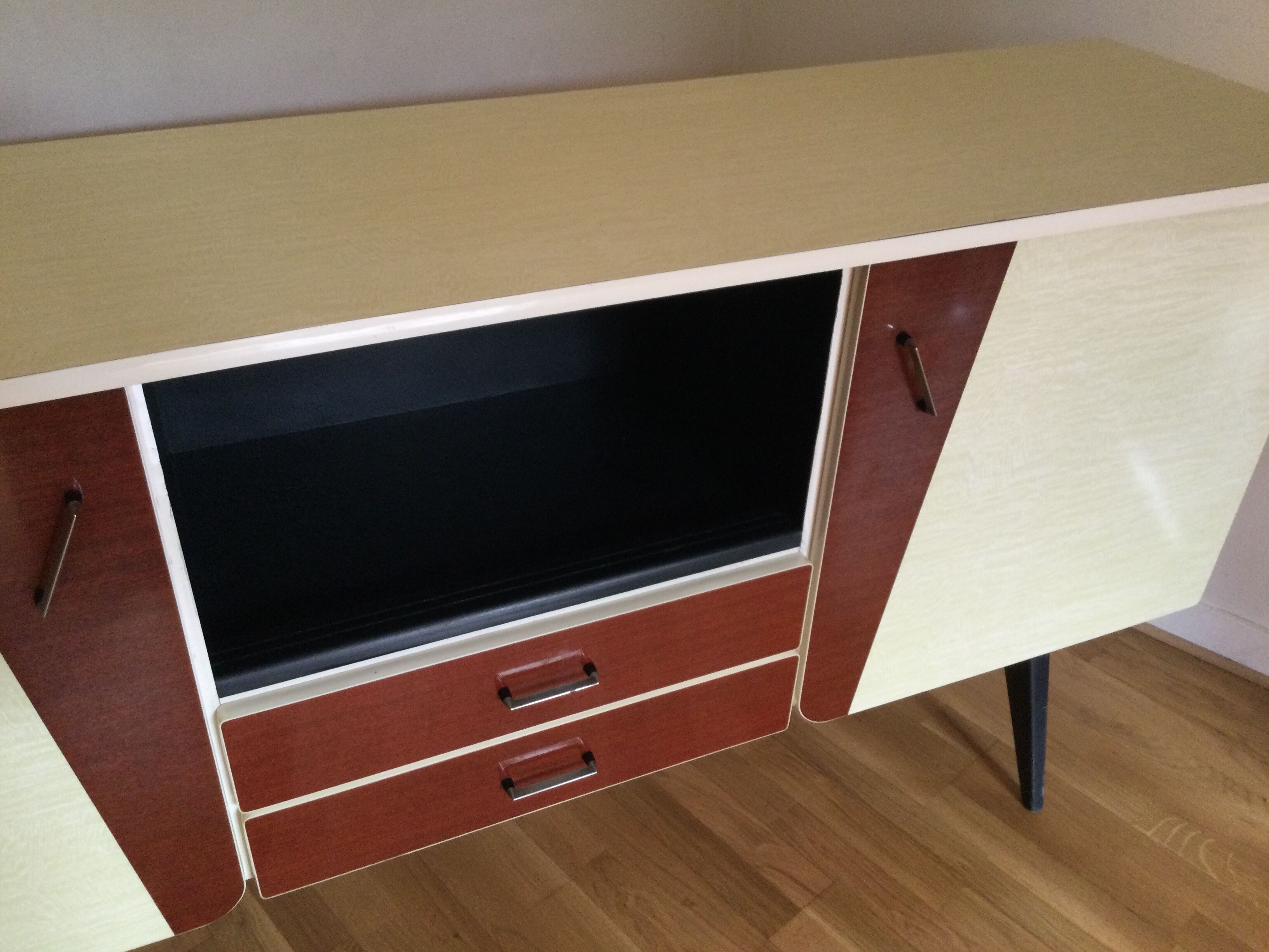Enfilade vintage bois et formica