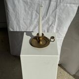 Antique gold hand candlestick with a handle fixed by 3 rivets H8 D13