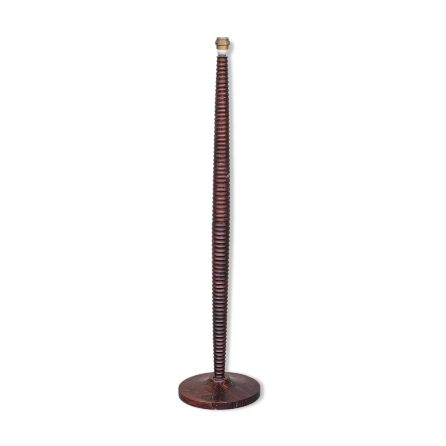 Turned wooden french mid-century floor lamp