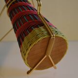 Scoubidou bottle or carafe and its Spoutnik Rocket support Space Age