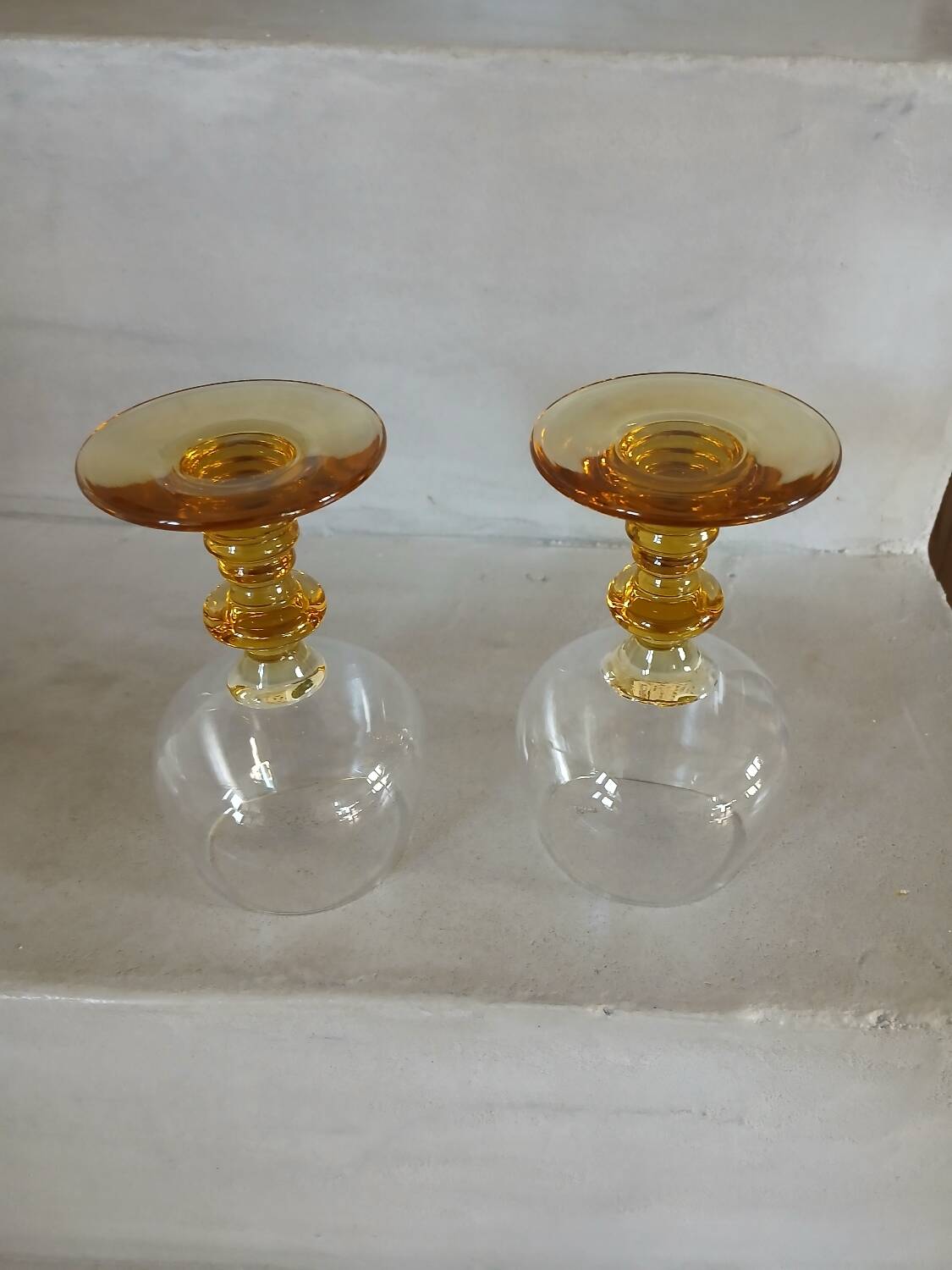 2 antique wine glasses