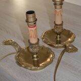 2 basement/bedside lamps in bronze