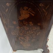Dutch display cabinet in two parts made of marquetry wood.
