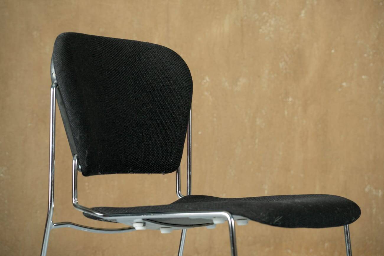 Black chair with metal frame by Perry, UK, 1990s