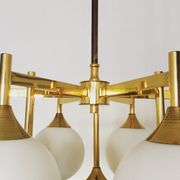 Mid Century brass Sputnik chandelier by Kaiser Leuchten