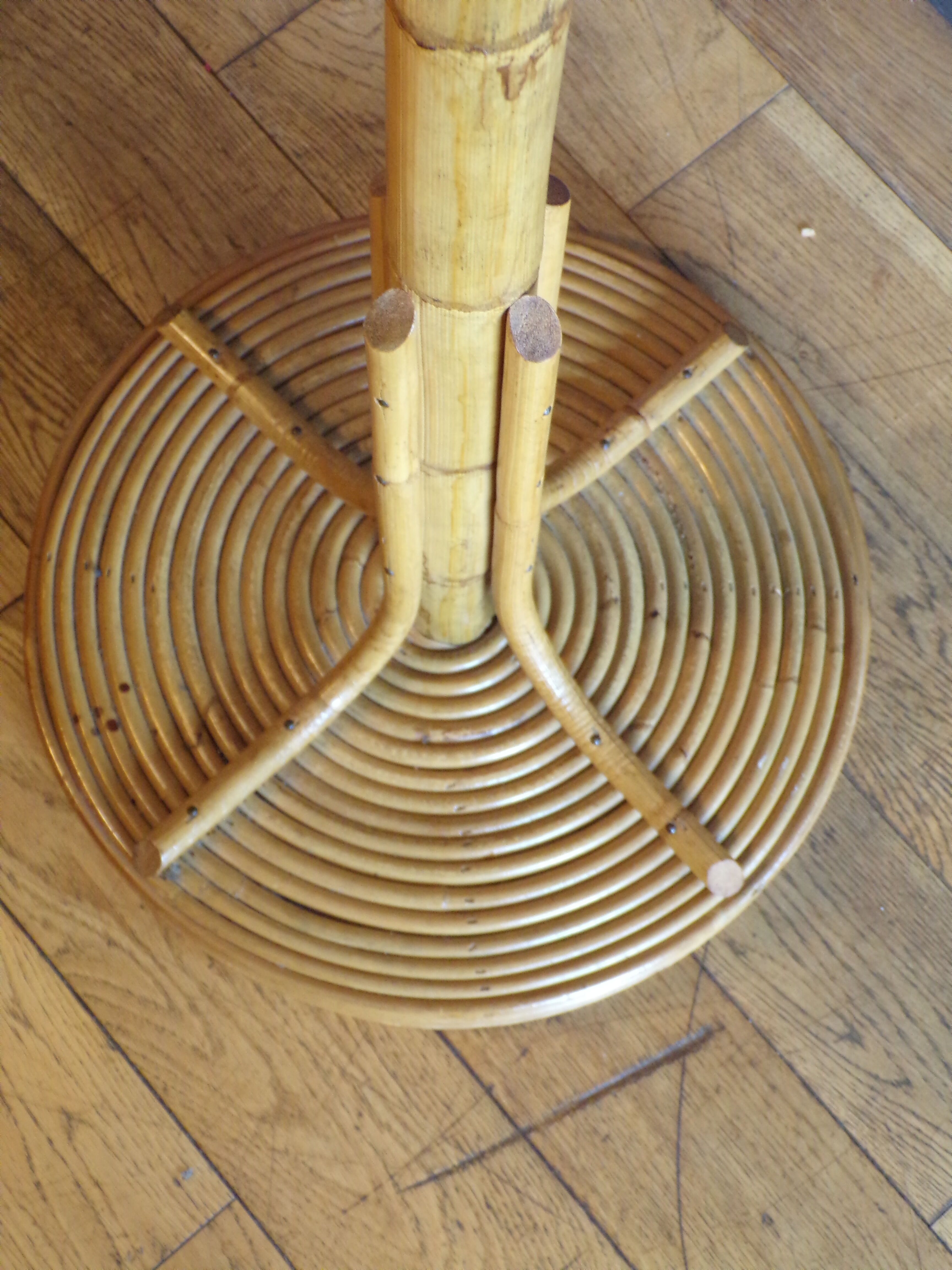 Vintage wicker parrot coat rack