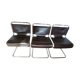 3 Pascal Mourgue leather chairs 1960