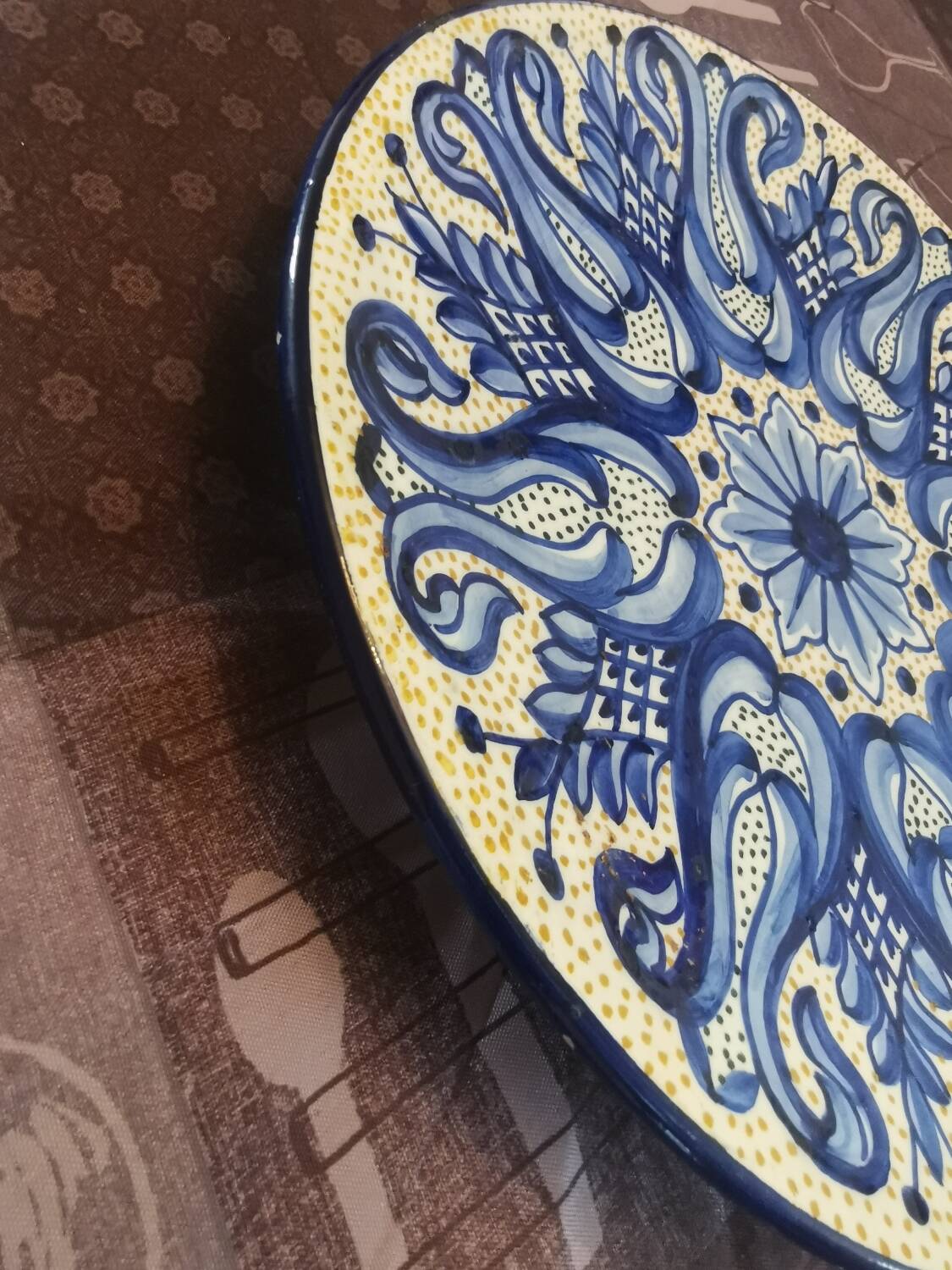 Assiette plat bleu service à dessert