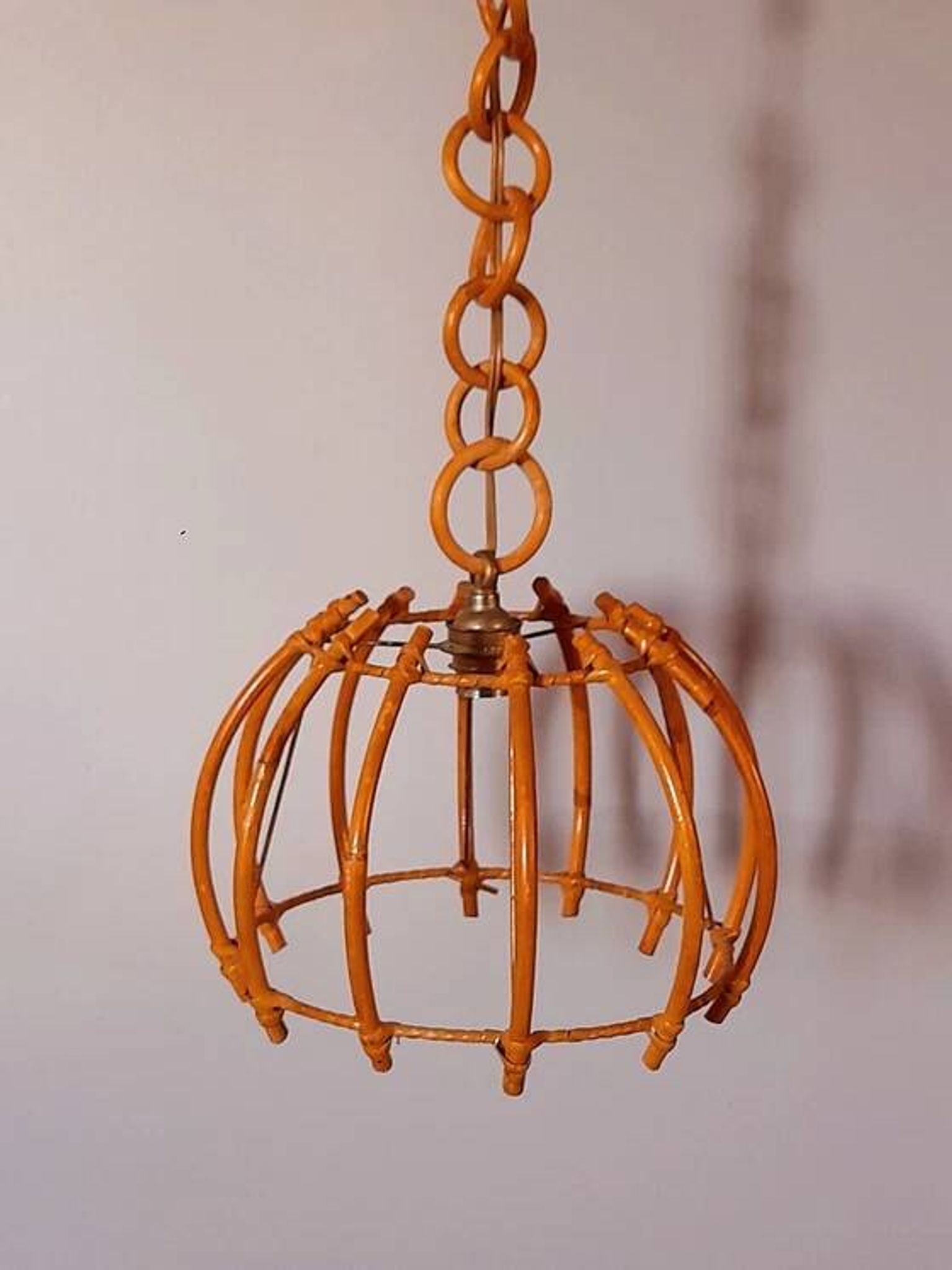 Rattan suspension in the style of Louis Sognot, 1960.
