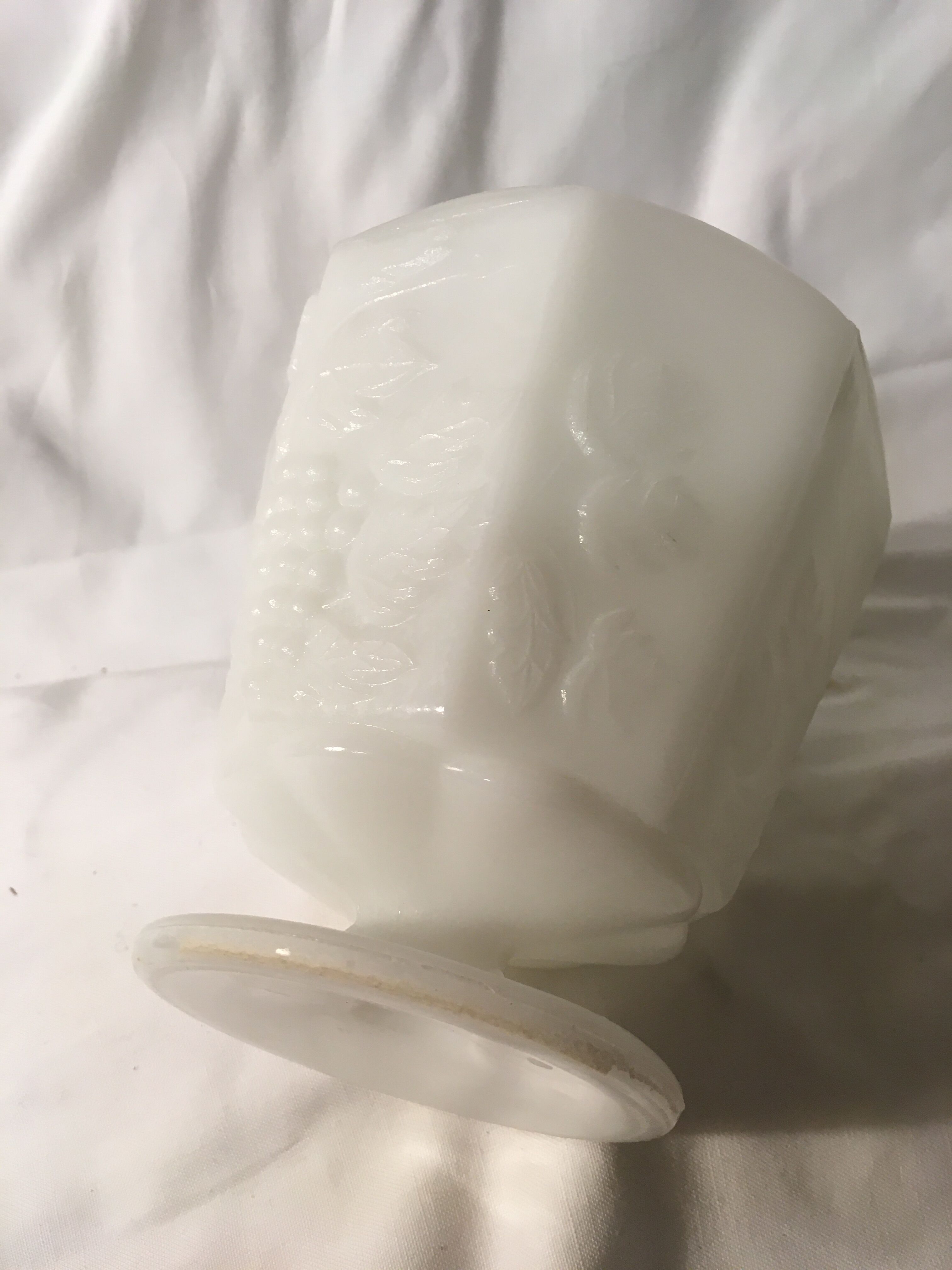 White opal glass vase