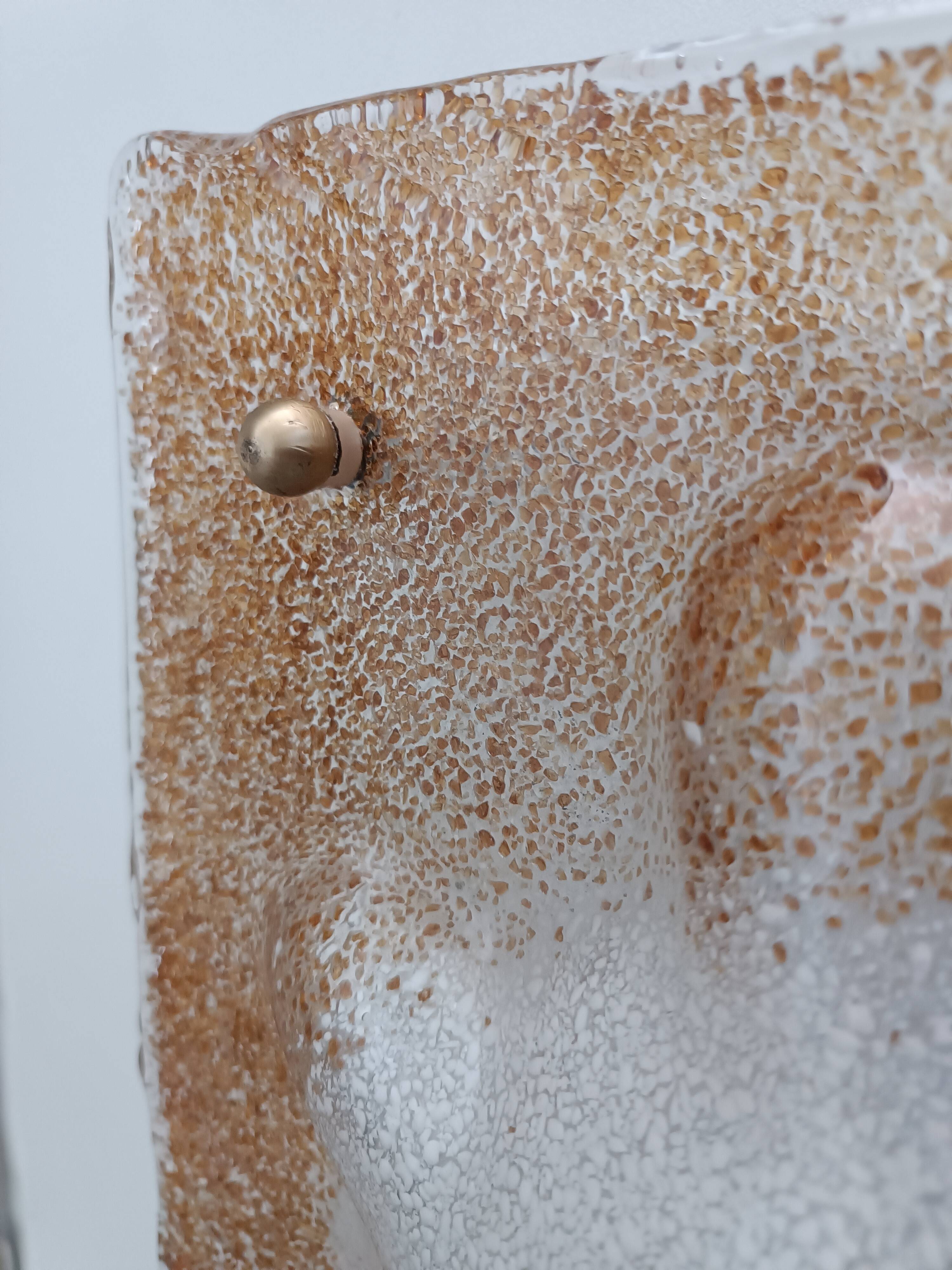 Important Murano slab wall light 39cm by Mazzega 1970s