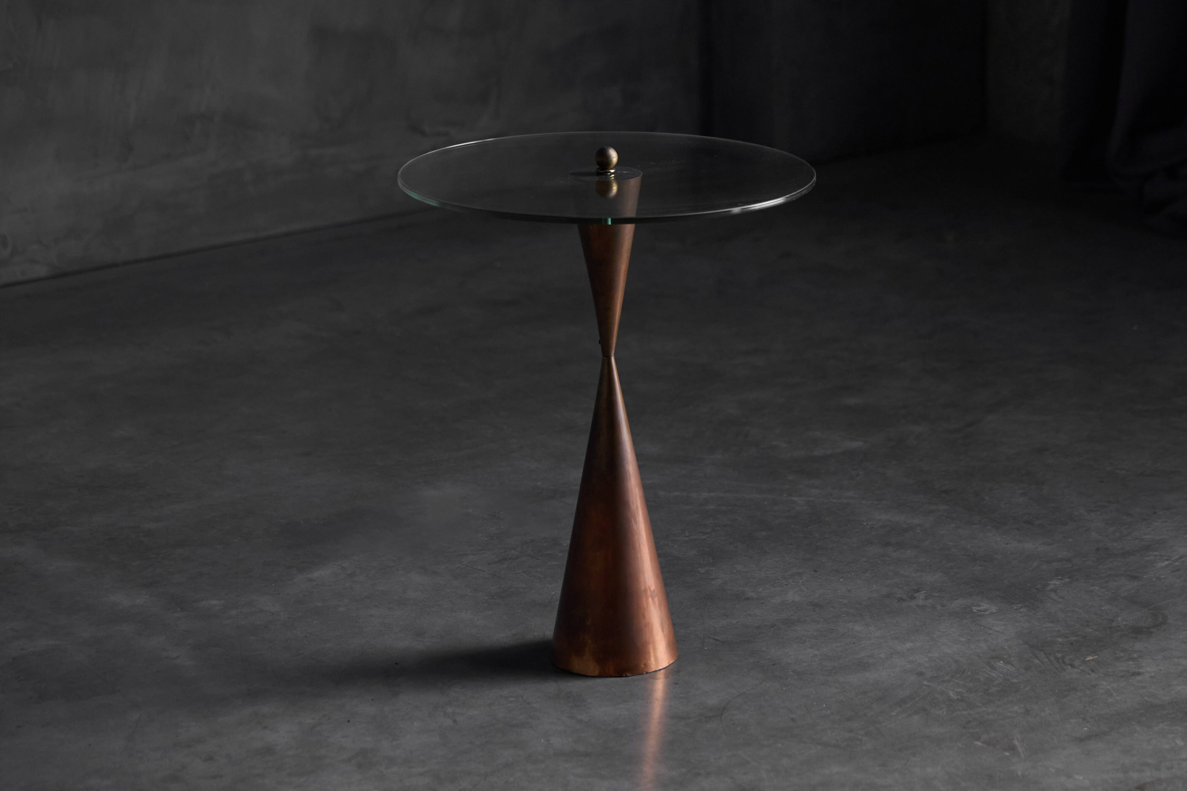 Conical Copper Side Table, France, 1970s