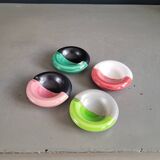 Lot de 4 petits cendriers individuels en céramique